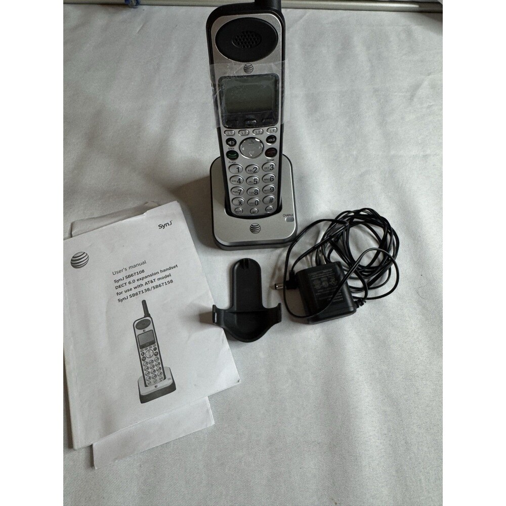 AT&T SynJ SB67108 DECT 6.0 4-Line Cordless Expansion Handset Base Power Box Manu